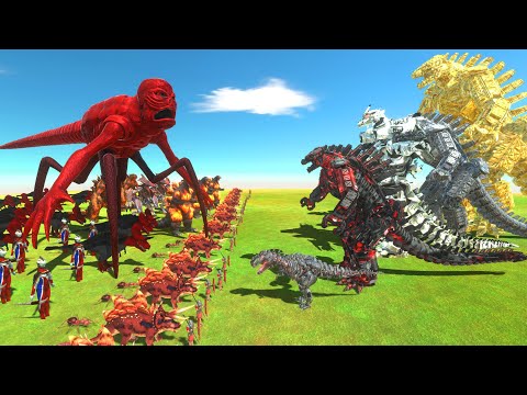 Mechagodzilla Of Evolution VS Titan Red + Burning Godzilla - Animal Revolt Battle Simulator