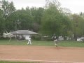 Jean Sapini hits a double in his freshman baseball game