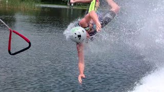 40 mph faceplants while Barefoot Waterskiing!