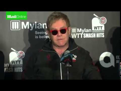 Sir Elton John jokes about team talks...