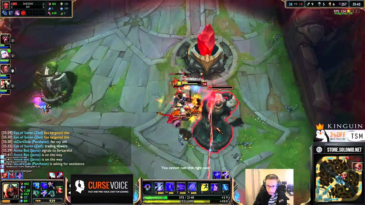 Liên Minh Huyền Thoại: Zed trong tay Bjergsen lật kèo khi chỉ còn 36 máu