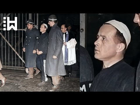 Execution of a Nazi who massacred 6 American pilots with rocks, hammers & shovels