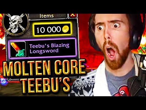 Asmongold Craziest Molten Core Run Ever - Teebu's Loot Drop - Classic WoW