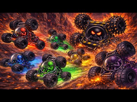 Off-road Buggy Chase - Escape from the Buggy Crusher - Marble Race in Algodoo