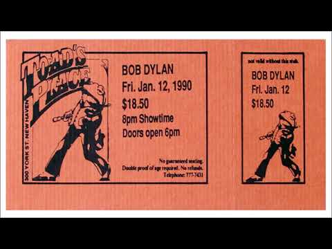Bob Dylan 1990 Fastbreak Tour – Toad's Place, New Haven, CT USA 12 January 1990