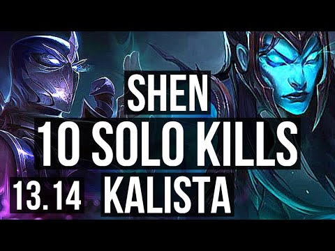SHEN vs KALISTA (TOP) | 10 solo kills, 10/1/2, 800+ games, 1.4M mastery | KR Grandmaster | 13.14