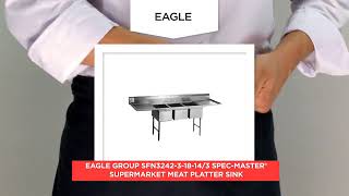 Eagle Group SFN3242-3-18-14/3 Spec-Master® Supermarket Meat Platter Sink
