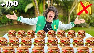 تحدي اكل اكبر كمية برجر ???? في دقيقه واحده ⏱️ (تخسر تسقط في المسبح ????)