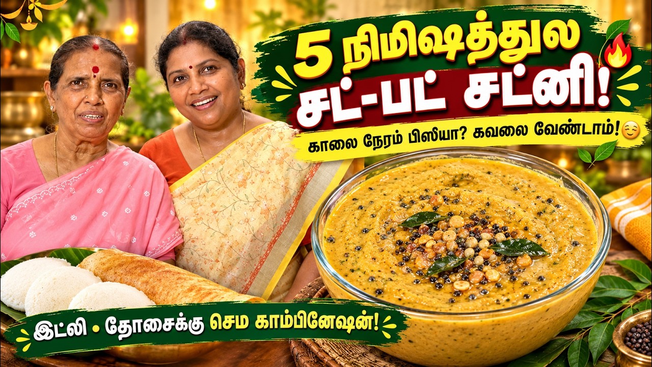 5 நிமிஷத்துல சட்-பட் சட்னி! 🌶️🔥இட்லி,தோசைக்கு செம கா?