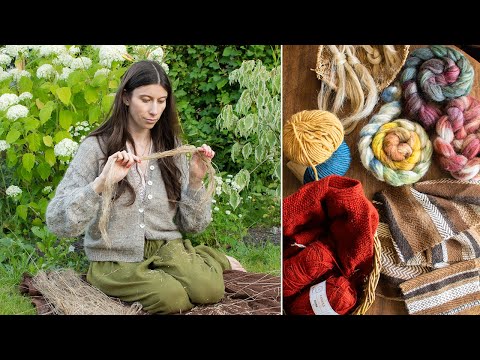 Summer crafting! Flax prep in the garden, weaving, knitting (Marina Skua Podcast Ep 71)