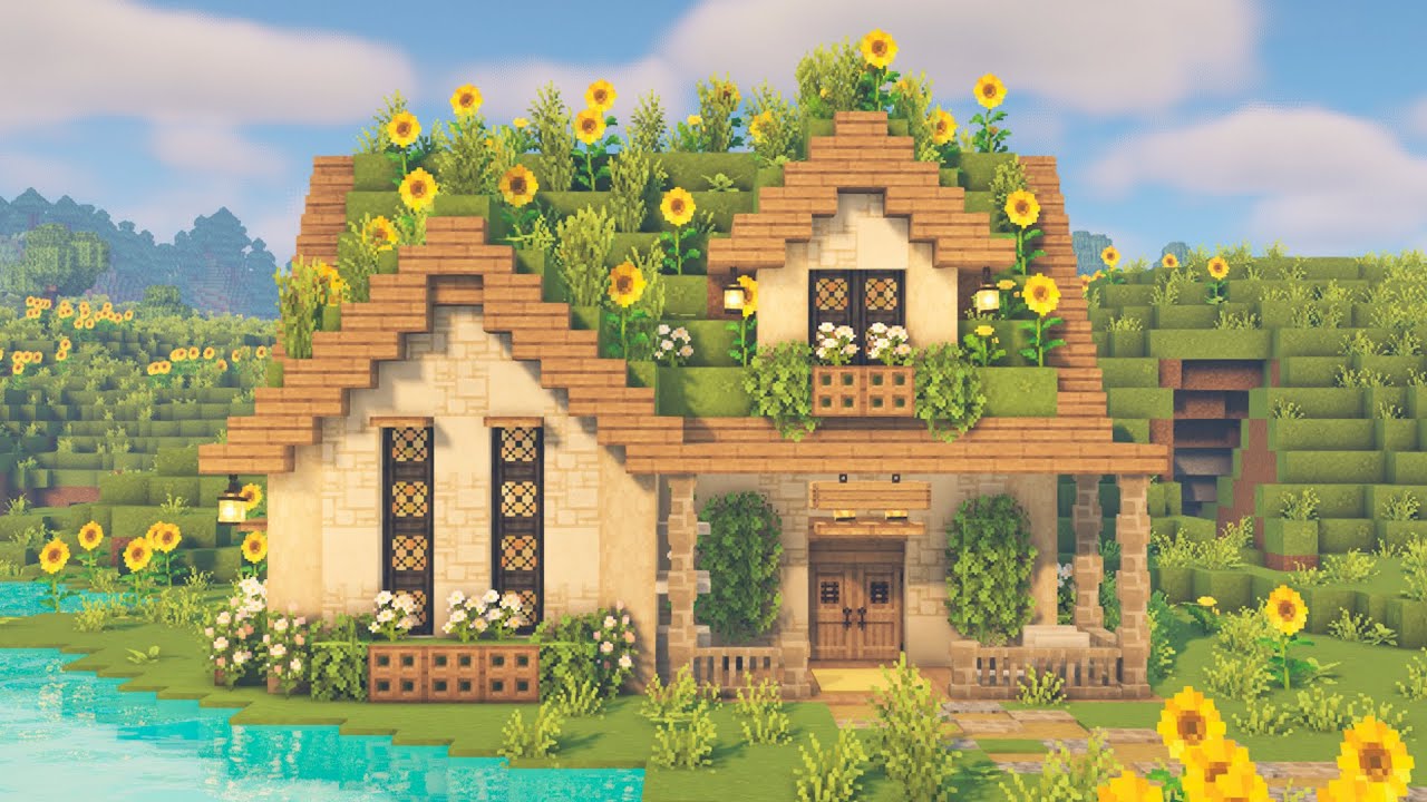 Minecraft How to build a Sunflower House Minecraft Builders