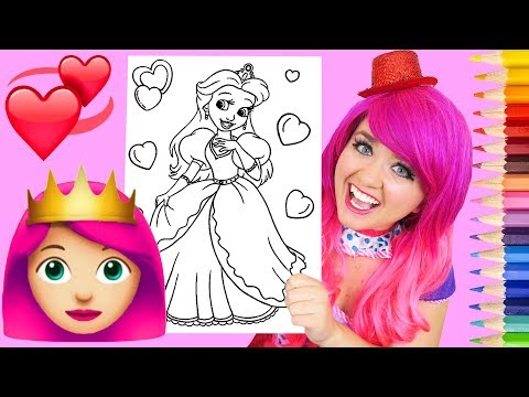 Coloring A Princess Pretty Pink Coloring Book Page Prismacolor Colored Pencil | KiMMi THE CLOWN Video