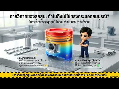 การใช้ไมโครมิเตอร์วัดลูกสูบ