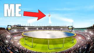 Biggest Trick on World’s BIGGEST Trampoline *Com