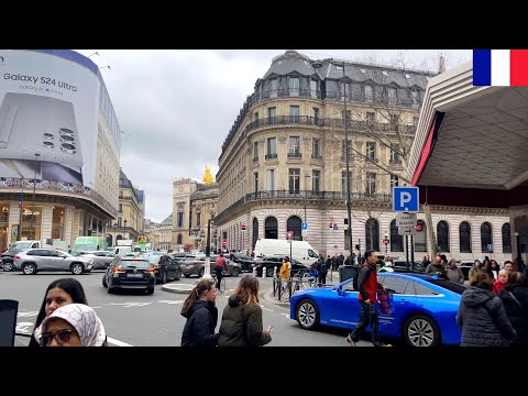🇫🇷☀️【HDR 4K】Paris Walk - Elegant 9th Arrondissement: La Fayette to Opéra (Feb 2024)