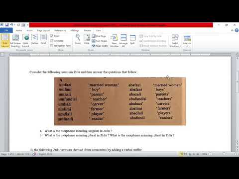 Morphological analysis - Correction of Prof.Derraz's general linguistics exam