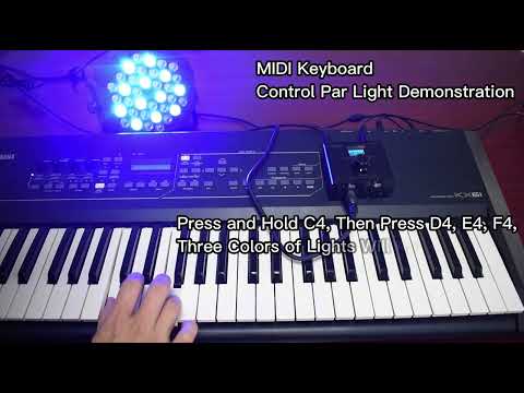 【DOREMiDi】Tutorial on using MIDI to control par lights  MIDI to DMX Box (MTD-1024)