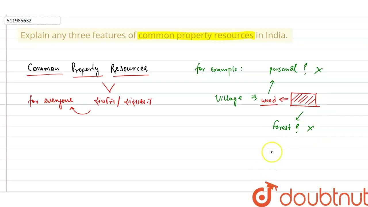Explain any three features of common property resources in India.  | CLASS 12 | LAND RESOURCES A...