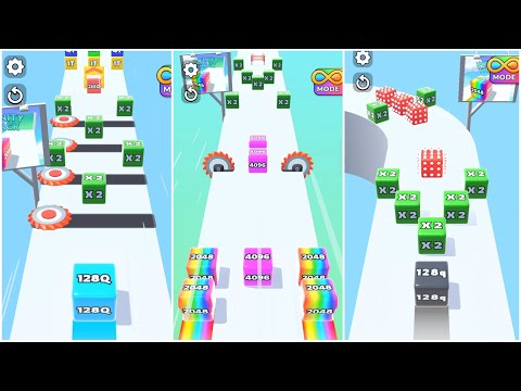 Jelly Run 2048 ULTIMATE Gameplay | 3 Shape Play Showdown! | 128M vs 32f vs 8192r