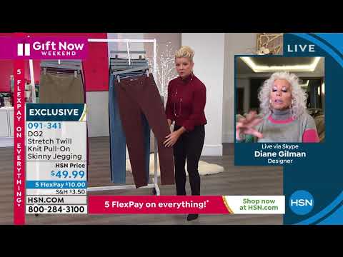 DG2 by Diane Gilman Stretch Twill Knit PullOn Skinny Jeg...