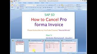 SAP SD: How to Cancel Pro forma Invoice