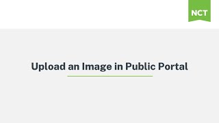 Upload an Image in Public Portal