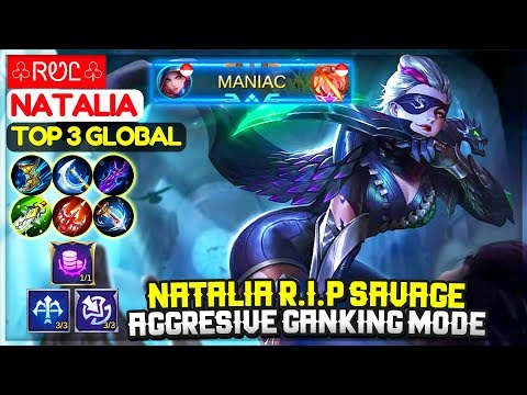 Natalia R.I.P SAVAGE, Aggresive Ganking Mode [ Top 3 Global Natalia ] ♧ᏒᏬᏝ♧ -  Mobile Legends Video