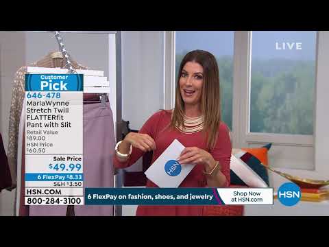 MarlaWynne Stretch Twill FLATTERfit Pant with Slit