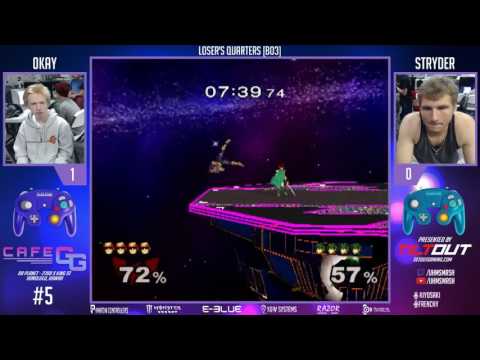 Cafe GG #5 SSBM - Okay (Falcon) vs Stryder (Roy) - Loser's Quarters