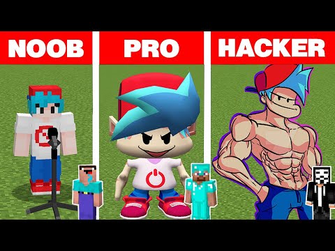 Noob vs Pro vs Hacker : FNF BOYFRIEND in Minecraft Friday Night Funkin’