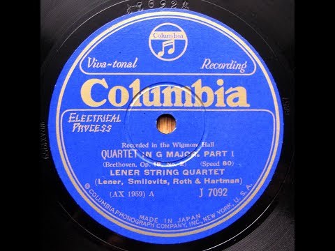 Lener Quartet - Beethoven : String Quartet No.2 in G Op.18 - 2 (1926) 再復刻