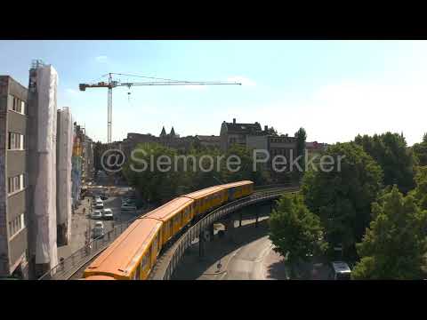 Berlin Oberbaum Bridge UBahn Aerial Drone Stock Footage