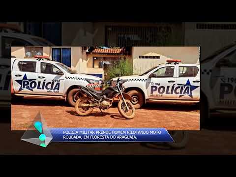 POLÍCIA MILITAR PRENDE HOMEM PILOTANDO MOTO ROUBADA, EM FLORESTA DO ARAGUAIA.