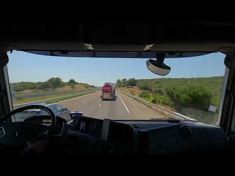 67 min POV Truck Drive 🚛 | A9 Highway to Montpellier, France | Relaxing ASMR Truck Sounds