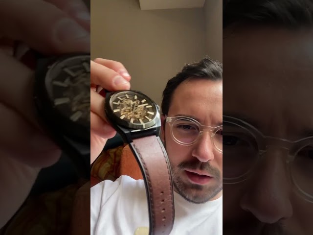 Vídeo relacionado con Fossil Reloj para hombre Nate, movimiento cronógrafo de cuarzo, caja de acero negro de 50 mm con correa de piel auténtica, JR1487