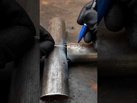 welder idea connecting round pipes for welding #welding #tricks #art #shorts