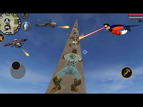 Vegas Crime Simulator (Tower Fight) Vegas Hero Catches Rope Hero on Highest Building) 🗽 Gameplay HD