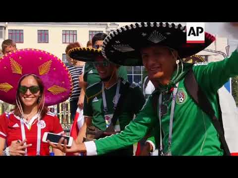 Thousands of Mexico fans gather in Yekaterinburg for Sweden match