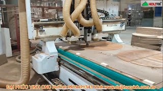 Máy Router Cnc 4 đầu Holztek bàn hút chân không Ht-1325R4 gia công cắt ván