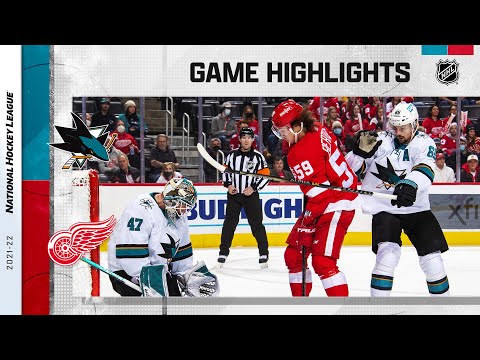 Sharks @ Red Wings 1/4/22 | NHL Highlights