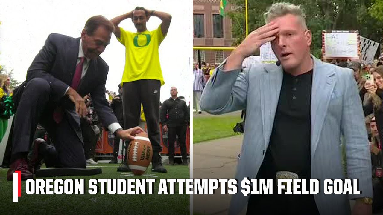 OREGON STUDENT GETS A MILLION DOLLAR KICKING CONTEST ATTEMPT?! 😱💰 | College GameDay