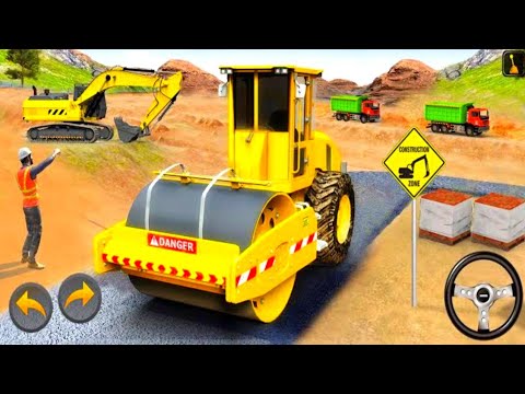 Heavy Excavator Driving Simulator - Construction Machine Transport Truck Trailer - Android Gameplay