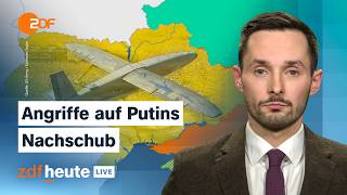 Video: Ukraine greift Russlands Nachschub an – auch St. Petersburg getroffen | Analyse bei ZDfheute live