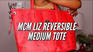MCM Liz Reversible Medium Tote Candy Red Unboxing and Review | WORK bag tote