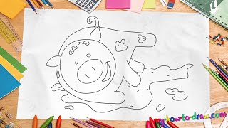 How to draw a pig - Easy step-by-step drawing lessons for kids