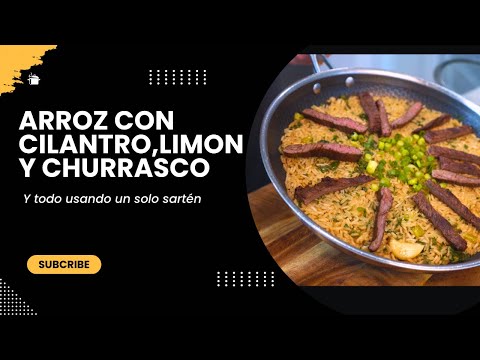 Receta fácil: Arroz con cilantro y limón con jugoso churrasco ¡Todo en un solo sartén!