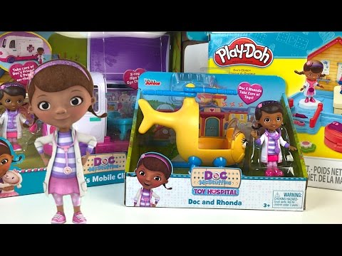 DOC MCSTUFFINS COLLECTION PLAYDOH DOC'S CLINIC DOC AND RHONDA TOY HOSPITAL & DOC'S MOBILE CLINIC