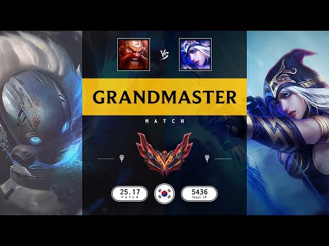Grandmaster Match: Super Gragas vs Super Ashe - KR server Patch 25.17