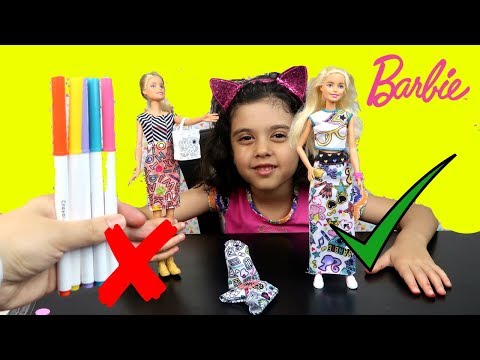 تحدي تلوين فساتين باربي أنتو الحكم Barbie Coloring Challenge! Video