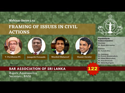 BASL Webinar 1.62 - Framing of Issues in Civil Actions